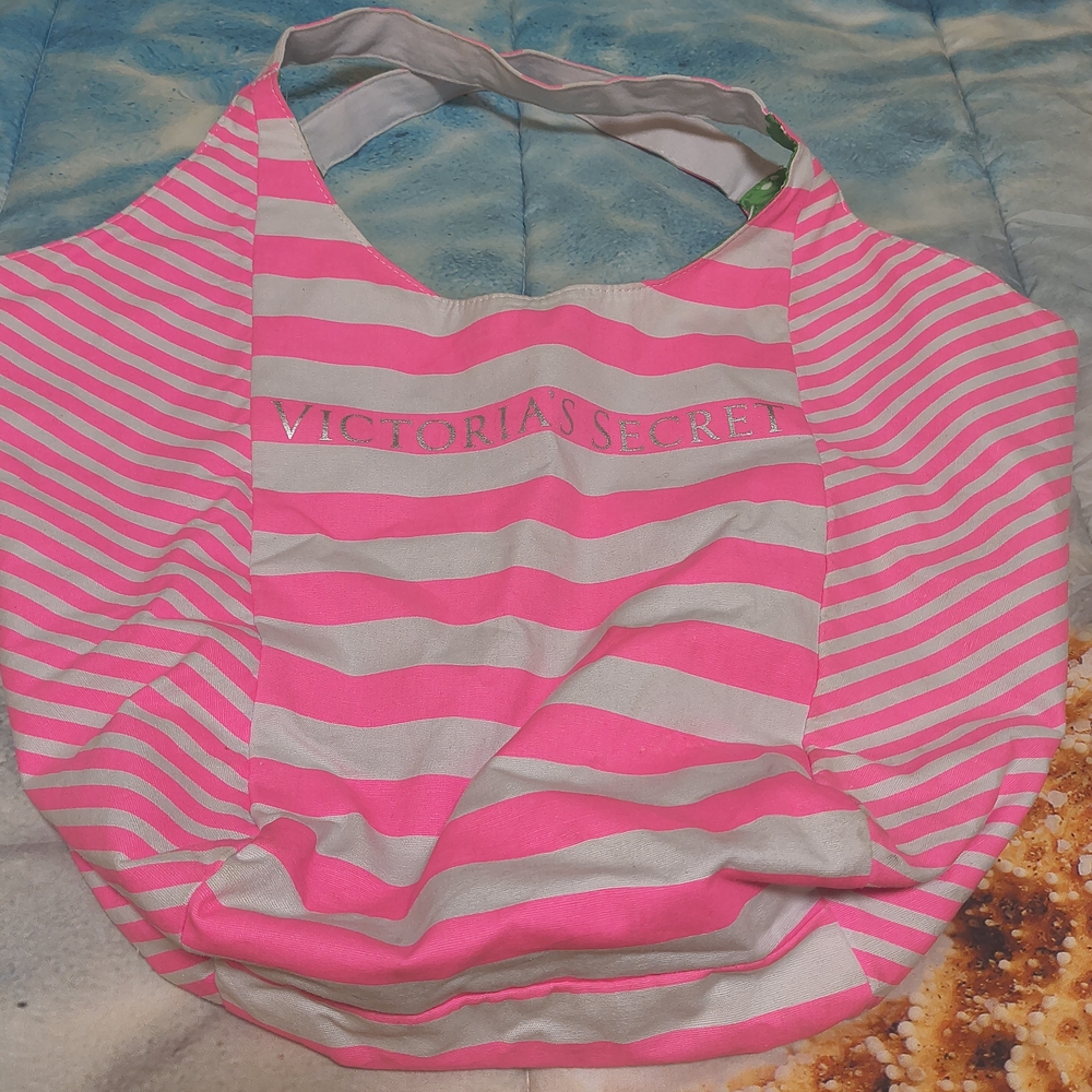 Victoria's Secret Vibrant Pink and Gray Tote